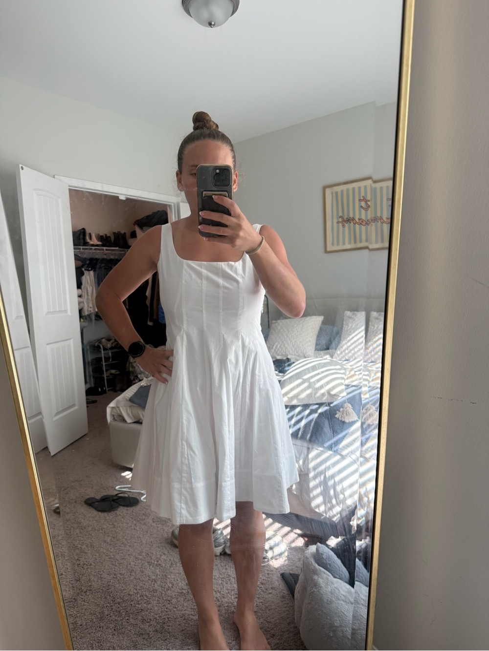 Cynthia Rowley White Square-Neck Mini Dress